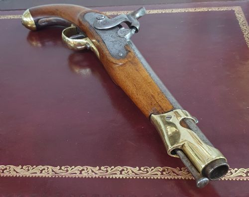 1852 OFFICERS MUZZLE LOADING 16 BORE PERCUSSION WALNUT STOCK SINGLE SHOT HOLSTER PISTOL - ADDITIONAL PHOTO 20