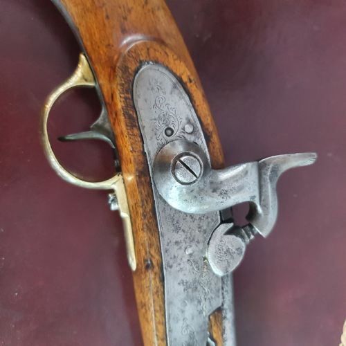 1852 OFFICERS MUZZLE LOADING 16 BORE PERCUSSION WALNUT STOCK SINGLE SHOT HOLSTER PISTOL - ADDITIONAL PHOTO 22