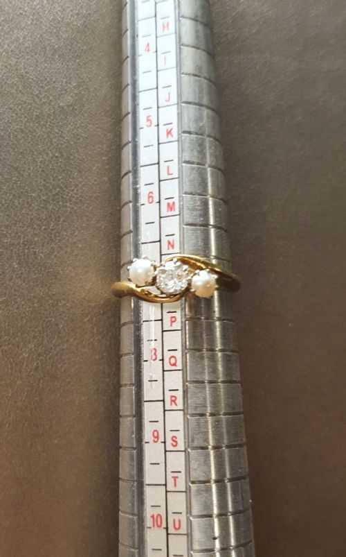 ART DECO PEARL DIAMOND RING ON 9CT GOLD SIZE O - ADDITIONAL PHOTO 5