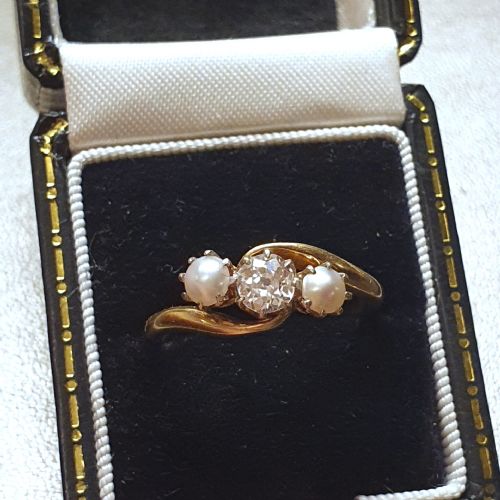 ART DECO PEARL DIAMOND RING ON 9CT GOLD SIZE O - ADDITIONAL PHOTO 10