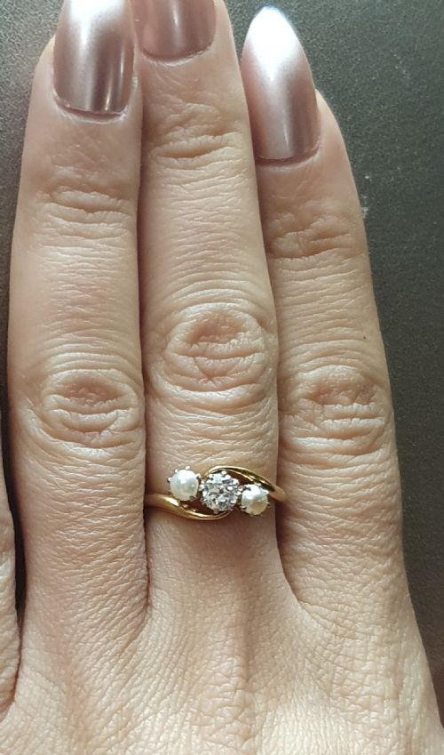 ART DECO PEARL DIAMOND RING ON 9CT GOLD SIZE O - ADDITIONAL PHOTO 15