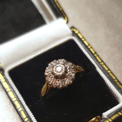 ART DECO 18CT GOLD DIAMOND RING SIZE K - ADDITIONAL PHOTO 5