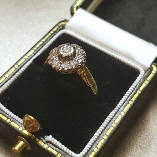 ART DECO 18CT GOLD DIAMOND RING SIZE K - ADDITIONAL PHOTO 8