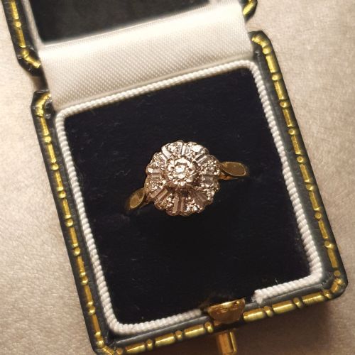 ART DECO 18CT GOLD DIAMOND RING SIZE K - ADDITIONAL PHOTO 12