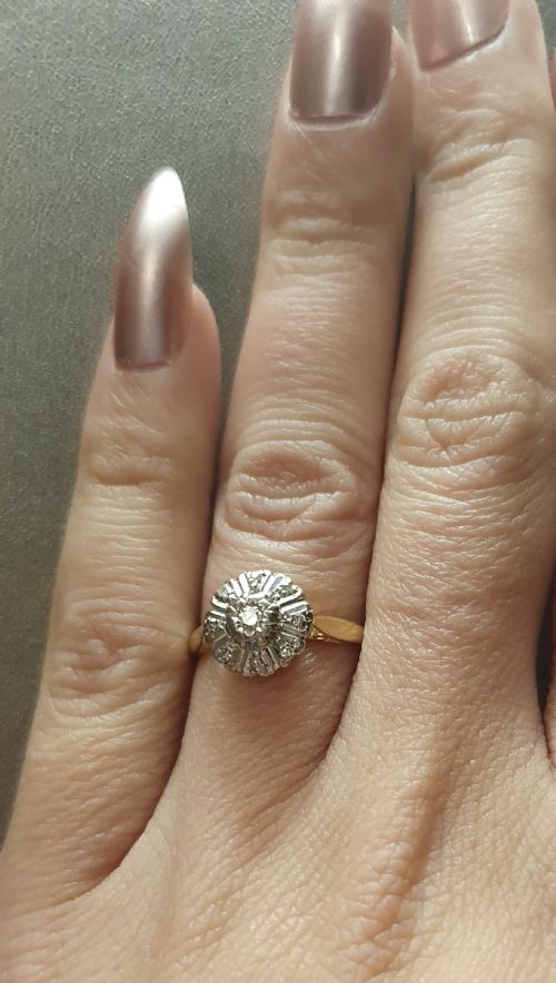 ART DECO 18CT GOLD DIAMOND RING SIZE K - ADDITIONAL PHOTO 14