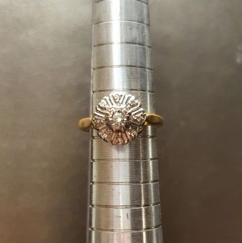 ART DECO 18CT GOLD DIAMOND RING SIZE K - ADDITIONAL PHOTO 15