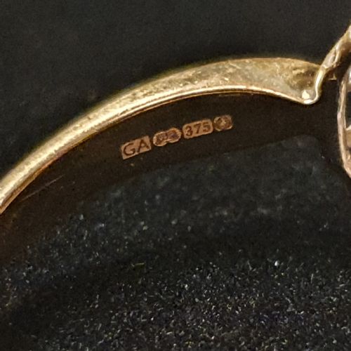 OPAL DIAMOND HALO ON 9CT GOLD RING SIZE P - ADDITIONAL PHOTO 9