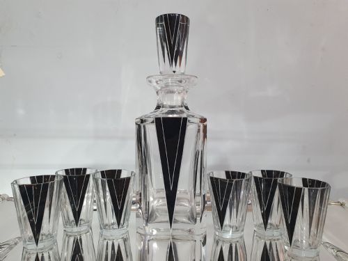 KARL PALDA ORIGINAL BOHEMIAN ART DECO DECANTER SET C1930 - ADDITIONAL PHOTO 3