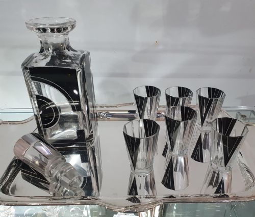KARL PALDA ORIGINAL BOHEMIAN ART DECO DECANTER SET C1930 - ADDITIONAL PHOTO 4