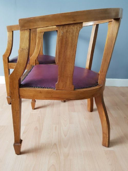 A PAIR OF ART DECO OAK CLUB CHAIRS C1930 - ADDITIONAL PHOTO 2