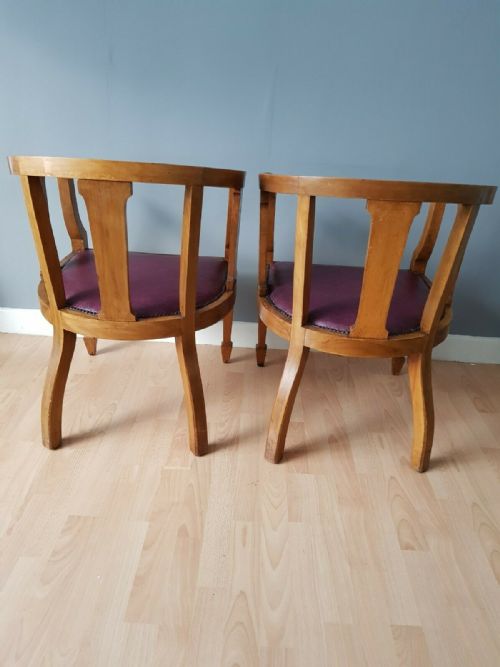 A PAIR OF ART DECO OAK CLUB CHAIRS C1930 - ADDITIONAL PHOTO 3