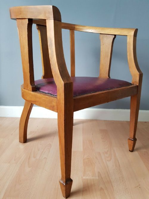 A PAIR OF ART DECO OAK CLUB CHAIRS C1930 - ADDITIONAL PHOTO 4