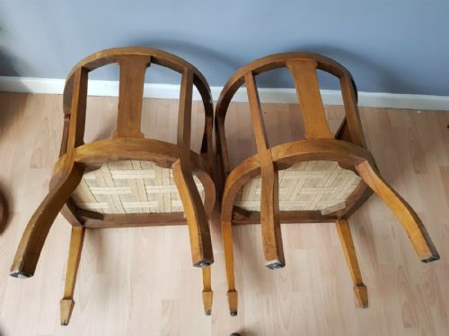 A PAIR OF ART DECO OAK CLUB CHAIRS C1930 - ADDITIONAL PHOTO 6