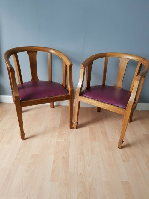 A PAIR OF ART DECO OAK CLUB CHAIRS C1930 - ADDITIONAL PHOTO 8