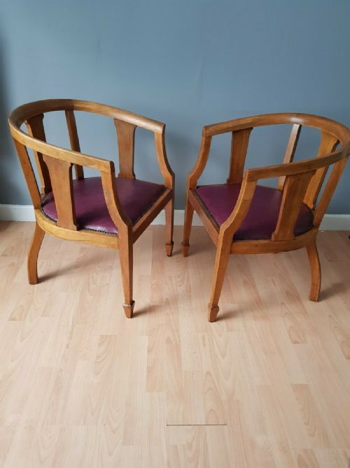 A PAIR OF ART DECO OAK CLUB CHAIRS C1930 - ADDITIONAL PHOTO 9