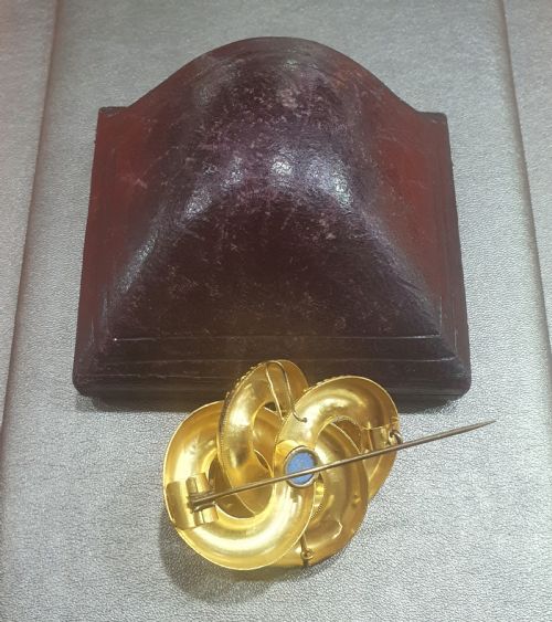 VICTORIAN 15CT GOLD BROOCH PENDANT AMETHYST CRYSTALLINE IN ORIGINAL DOMED BOX - ADDITIONAL PHOTO 5