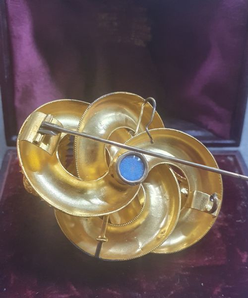 VICTORIAN 15CT GOLD BROOCH PENDANT AMETHYST CRYSTALLINE IN ORIGINAL DOMED BOX - ADDITIONAL PHOTO 10