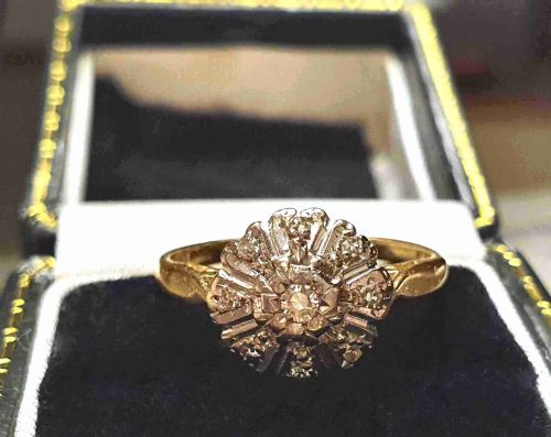 art deco 18ct gold diamond ring size k - CATEGORY: ANTIQUE JEWELLERY - DATED 1930