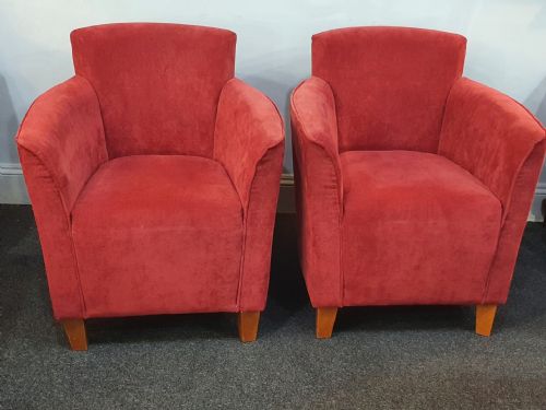 PAIR 1930S ART DECO REUPHOLSTERED LOUNGE TUB CHAIRS - ADDITIONAL PHOTO 14