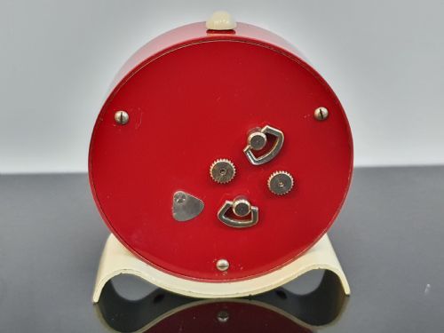 LECOULTRE CLOCK 1920S ART DECO PRE JAEGERLECOULTRE 2 DAY ALARM CLOCK ORIGINAL RED LEATHER CASE SERVICED 12 MO GUARANTEE - ADDITIONAL PHOTO 2