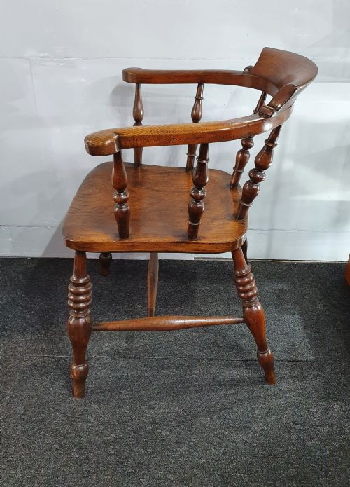 MIDVICTORIAN SMOKER'S BOW WINDSOR ARMCHAIR - ADDITIONAL PHOTO 1