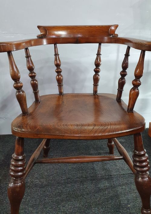 MIDVICTORIAN SMOKER'S BOW WINDSOR ARMCHAIR - ADDITIONAL PHOTO 5