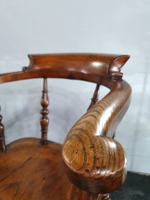 MIDVICTORIAN SMOKER'S BOW WINDSOR ARMCHAIR - ADDITIONAL PHOTO 3