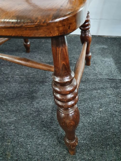 MIDVICTORIAN SMOKER'S BOW WINDSOR ARMCHAIR - ADDITIONAL PHOTO 4