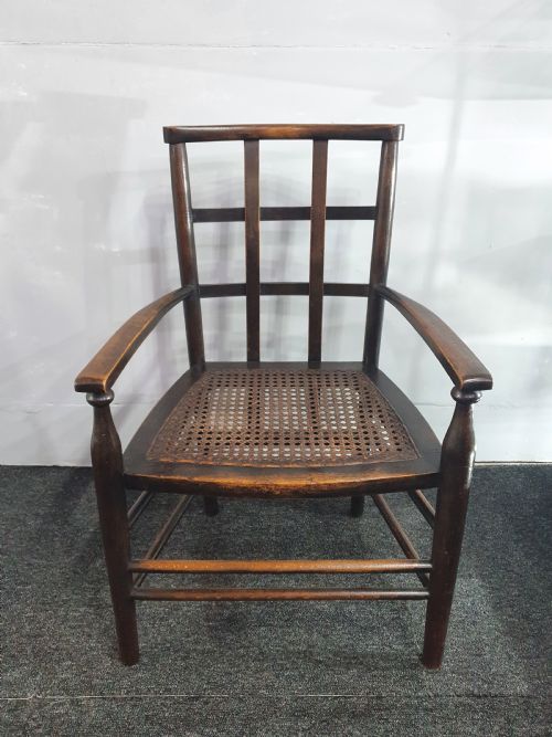 EDWARDIAN CHILD'S CHAIR BEECHWOOD AND CANE - ADDITIONAL PHOTO 3