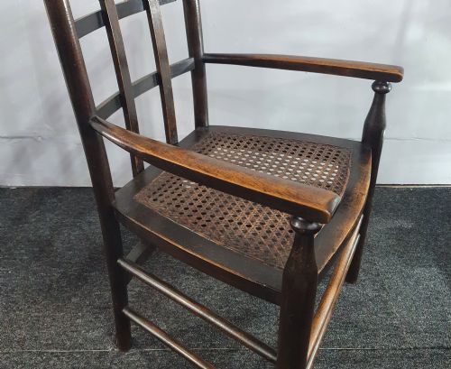 EDWARDIAN CHILD'S CHAIR BEECHWOOD AND CANE - ADDITIONAL PHOTO 4