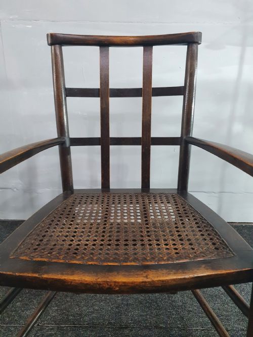 EDWARDIAN CHILD'S CHAIR BEECHWOOD AND CANE - ADDITIONAL PHOTO 2