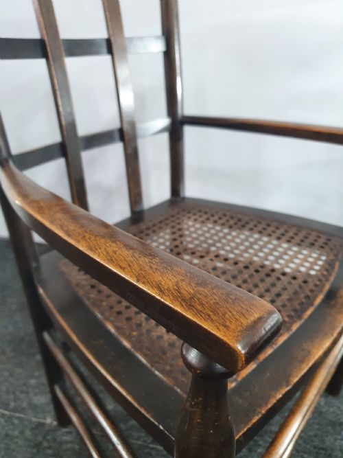 EDWARDIAN CHILD'S CHAIR BEECHWOOD AND CANE - ADDITIONAL PHOTO 6