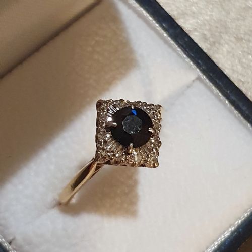 ASPREY CO 1CT SAPPHIRE DIAMOND PLATINUM 18CT GOLD RING 4500 - ADDITIONAL PHOTO 5