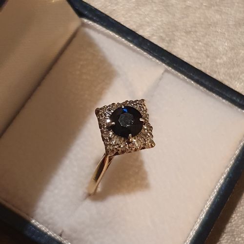 ASPREY CO 1CT SAPPHIRE DIAMOND PLATINUM 18CT GOLD RING 4500 - ADDITIONAL PHOTO 6