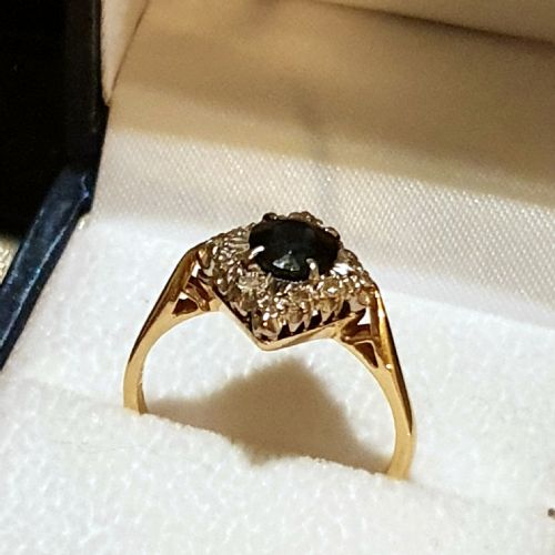 ASPREY CO 1CT SAPPHIRE DIAMOND PLATINUM 18CT GOLD RING 4500 - ADDITIONAL PHOTO 8