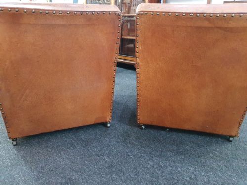 PAIR OF SMALL FRENCH LEATHER CLUB CHAIRS C1930 - ADDITIONAL PHOTO 1