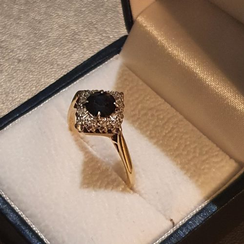 ASPREY CO 1CT SAPPHIRE DIAMOND PLATINUM 18CT GOLD RING 4500 - ADDITIONAL PHOTO 10