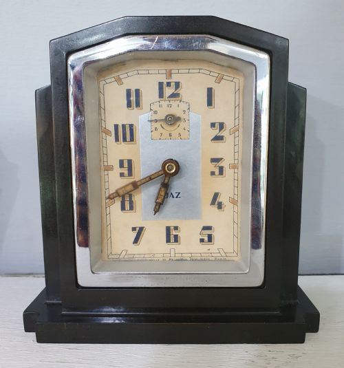 french art deco jaz bakelite alarm clock c1930 - CATEGORY: ANTIQUE CLOCKS - DATED 1930