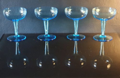 SET OF 4 ART DECO HOLLOW STEM CHAMPAGNE GLASSES C1930 - ADDITIONAL PHOTO 7