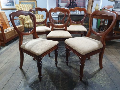 SET OF SIX VICTORIAN BALLOON BACK WALNUT CHAIRS C18601880 - ADDITIONAL PHOTO 5