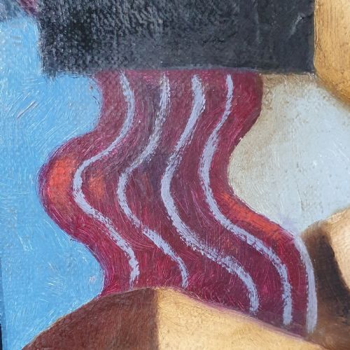 FRENCH OIL ON CANVAS CUBIST PAINTING OF A FRENCH LADY C1930S - ADDITIONAL PHOTO 2