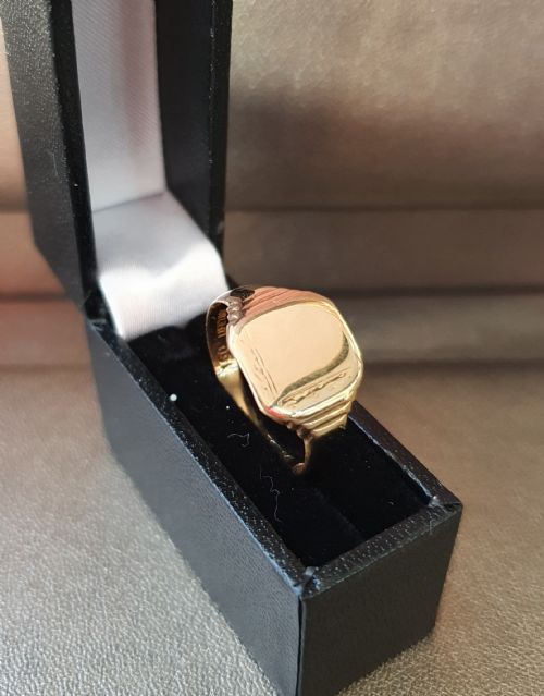 men's vintage gold signet ring size r vintage 1959 - CATEGORY: ANTIQUE JEWELLERY - DATED 1950
