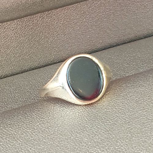 VINTAGE GOLD ONYX MEN'S SIGNET RING SIZE T - ADDITIONAL PHOTO 2