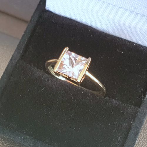 RADIANT CUT 15CT MORGANITE SOLITAIRE 9CT YELLOW GOLD RING - ADDITIONAL PHOTO 11