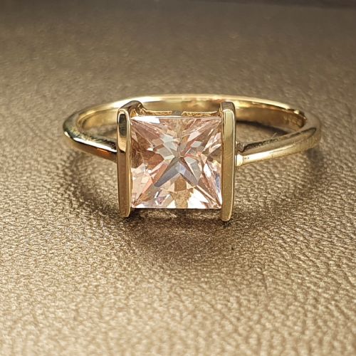 RADIANT CUT 15CT MORGANITE SOLITAIRE 9CT YELLOW GOLD RING - ADDITIONAL PHOTO 12