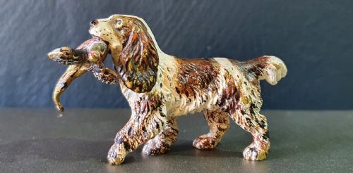 small bronze cocker spaniel c1910 - CATEGORY: ANTIQUE METAL - DATED 1910