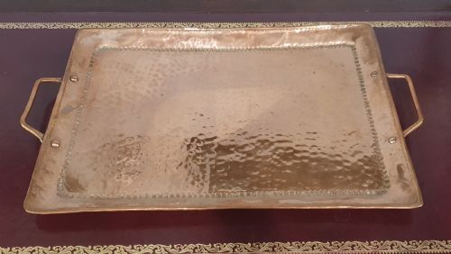 JOHN PEARSON ARTS CRAFTS NEWLYN COPPER TRAY WITH HANDLES - ADDITIONAL PHOTO 2