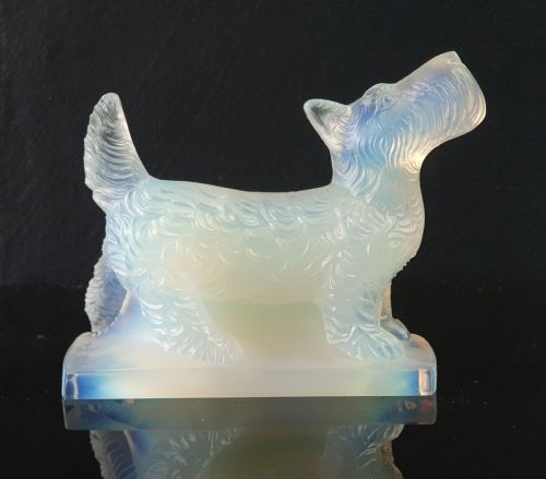 SABINO FRENCH ART DECO OPALESCENT TERRIER PAPERWEIGHT C1930 - ADDITIONAL PHOTO 3