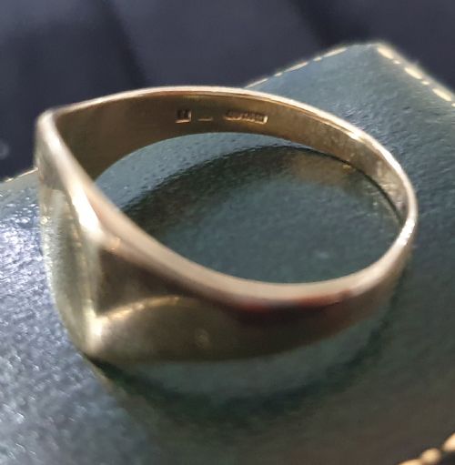 MEN'S VINTAGE 9CT GOLD SIGNET RING SIZE S T - ADDITIONAL PHOTO 5