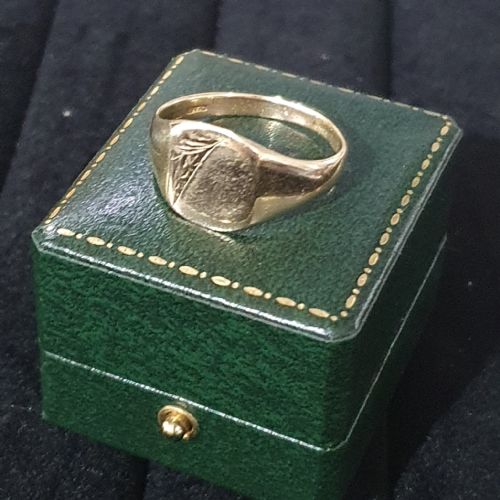 MEN'S VINTAGE 9CT GOLD SIGNET RING SIZE S T - ADDITIONAL PHOTO 8